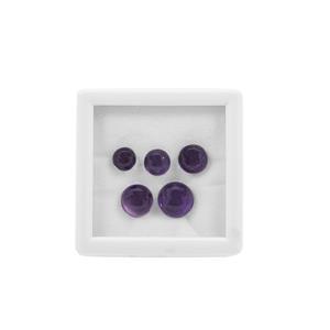 16cts Amethyst Cabochon Round Approx 7 to 11mm Loose Gemstone, (Pack of 5)