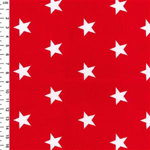 Rose & Hubble Cotton Poplin Red Stars Fabric 0.5m