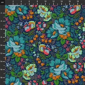 Anna Maria Horner Love Always Multi Teal Flower Fabric 0.5m