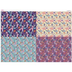 Debbie Shore Sealife FQ Sea Creatures Fabric Panel (140 x 105cm)