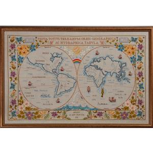 The Cross Stitch Guild Twin Globes on Linen
