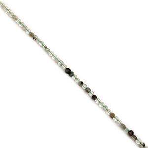 25cts Green Phantom Quartz Faceted Coins Approx 4mm, 38cm Strand