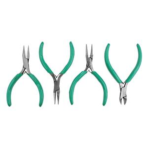 4x Jewellery Maker Pliers Kit In Protective Canvas Storage Wrap
