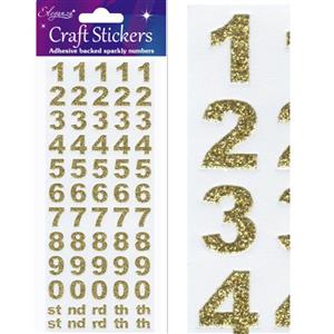 Bold Number Set Gold Craft Stickers No.65