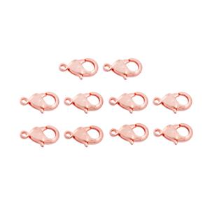 Rose Gold Plated Base Metal Lobster Claw Clasp, Approx 9mm (10pcs)