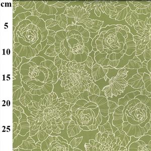 Rose & Hubble Cotton Poplin Prints Sage Floral Fabric 0.5m