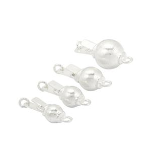 925 Sterling Silver Brushed Tab Lock Clasps, 4pcs 
