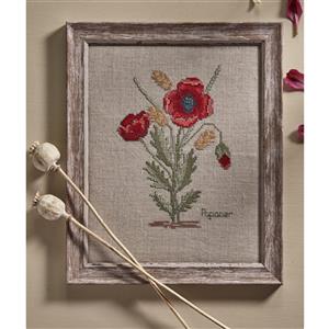 Cross Stitch Guild Poppy And Wheat on Linen Kit