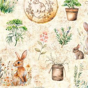 Dan Morris Creative Group Hunny Bunny Collection Bunny Allover Cream Fabric 0.5m