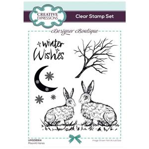 Creative Expressions Designer Boutique Moonlit Hares 4 in x 6 in Stamp Set