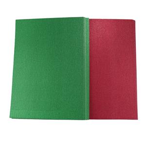 Acorn Creative. 40 x A4 Non-shed Glitter Card 210gsm. 2 colours, 20 sheets each. 20 x red, 20 x green