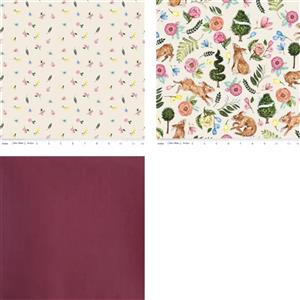 Online Exclusive: Sweet Spring Collection Allover Cream & Rose Plain Fabric Bundle (1.5m)
