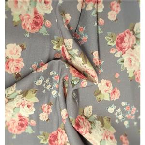 Sewing Sanctuary Light Grey Classic English Rose Fabric 0.5m (60