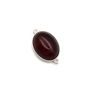 Baltic Cherry Amber Oval Cabochon Connector Approx 22x13mm Sterling Silver Element
