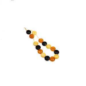 Baltic Multi Colour Amber Coin Strand Approx. 12-13mm, 20cm Strand (Inc. Butterscotch, Earthy, Off-White)