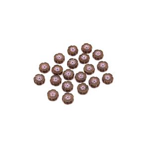 Precisoa Ornela Light Topaz Pale Pink Table Cut Hawaiian Flower Beads, 14mm (20pk)