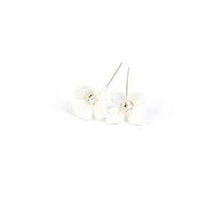Preciosa Lampwork Flower Beads - White, 30mm (2pc)