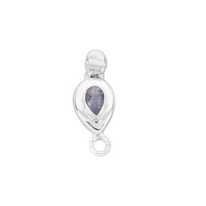 925 Sterling Silver Box Clasp with 0.24cts Tanzanite Pear Approx 17x7mm