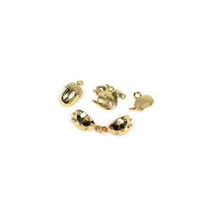 Gold Plated Base Metal Autumn Charm Pack, Approx 15mm (4pcs)