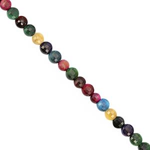30cts Multi Tigers Eye Faceted Coin Approx 4.50mm, 30cm Strand
