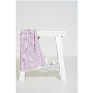Bambino Baby Blanket Lilac / White Zigzag: Pattern & Yarns