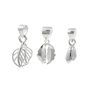 925 Sterling Silver Pinch Bails, 3pcs (1 of each design)