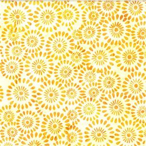 All Things Spice Geo Flowers Daffodil Bali Batik Fabric 0.5m