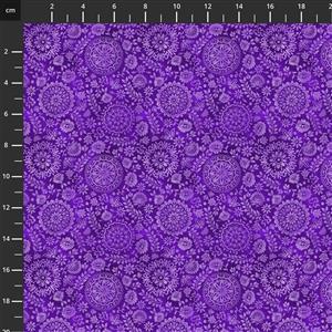 Petra Collection Mini Medallion Purple Fabric 0.5m