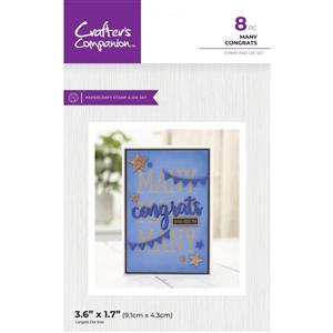 Crafter's Companion Stamps & Dies - Many Congrats