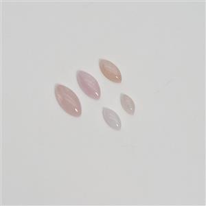 20cts Morganite Cabochon Marquises Assorted Sizes (Set Of 5) 	