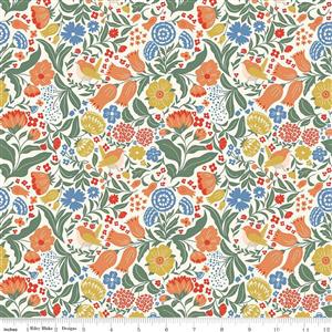 Riley Blake Wanderlust Collection Wild Garden Cream Fabric 0.5m