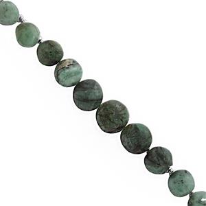 95cts Emerald Side Drill Graduated Plain Onion Approx 5x6 to 8x9mm, 22cm Strand With Spacers