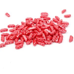 Czech Volcano Beads by Patty McCourt - Opaque Red Shimmer, Approx 4x9mm (100pcs)