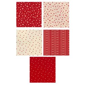 Christmas Stars & Snowflakes Fat Quarter Pack of 5	