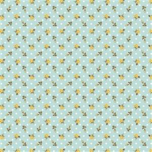 Poppie Cotton Delightful Department Store Yellow Roses Fabric 0.5m