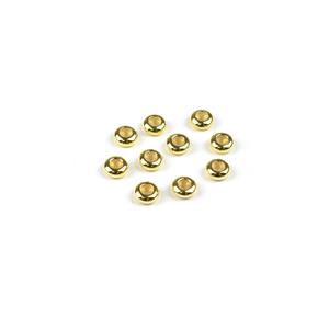 Gold Plated 925 Sterling Silver Rondelle Slider Bead, 10pcs