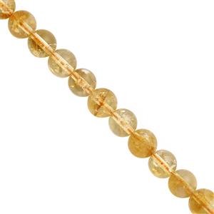 55cts Rio Golden Citrine Smooth Round Approx 6 to 7mm 18cm Strands 