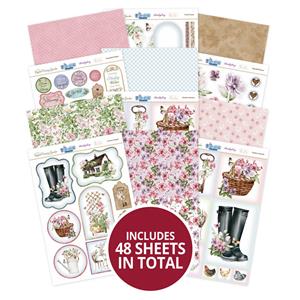 Cut & Craft Value Pack - An English Country Garden - 48 Sheets Total inc; 24 x Toppers & 24 x Designer Backgrounds