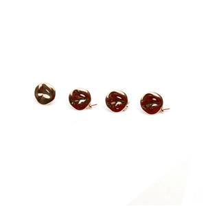 Rose Gold Plated 925 Sterling Silver Pebble Earrings Approx 12mm With Pearl Cup (2 Pairs)