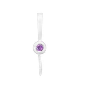 925 Sterling Silver Peg with Amethyst Bail Round Approx 2mm