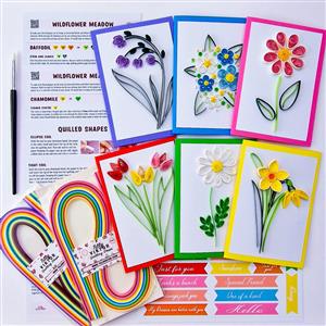 TillyViktor - Wildflower Meadow Quilling Kit - 6 Projects & 240 Strips of Paper - TOOLS NOT INCLUDED