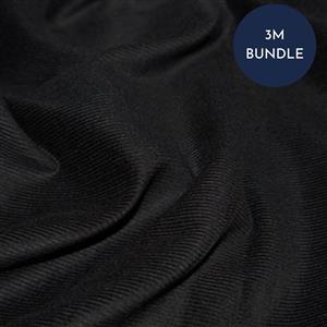 Cotton 21 Wale Corduroy Black Fabric Bundle (3m)