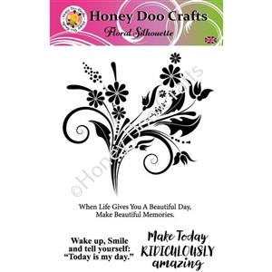 Honey Doo Crafts Floral Silhouette A5 Stamp Set