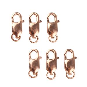2x  925 Rose Gold Plated Sterling Silver Lobster Claw Clasps Approx 16mm (3pcs)
