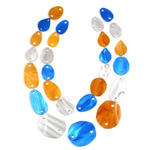 Acrylic Necklace Kit Caramel Marble, Silver Grey, Blueberry Pearl (27 pcs)