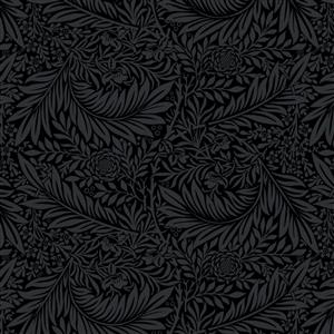 William Morris V&A Larkspur Black Extra Wide Backing Fabric 0.5m (274cm wide)