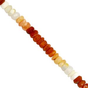22cts Natural Fire Opal Faceted Roundelles Approx 3x1 to 5x3mm, 20cm Strand