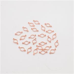 Rose Gold Plated Base Metal Wave Spacer Beads, 25pcs 