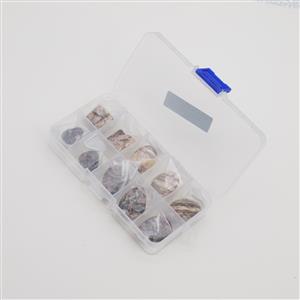 250cts Zebra Jasper & Rhodonite Assorted shapes and sizes Pendants (Set of 10) in Plastic Box