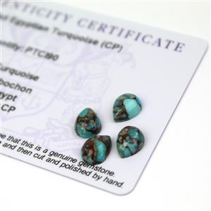 5.1cts Egyptian Turquoise 9x7mm Pear Pack of 4 (CP)